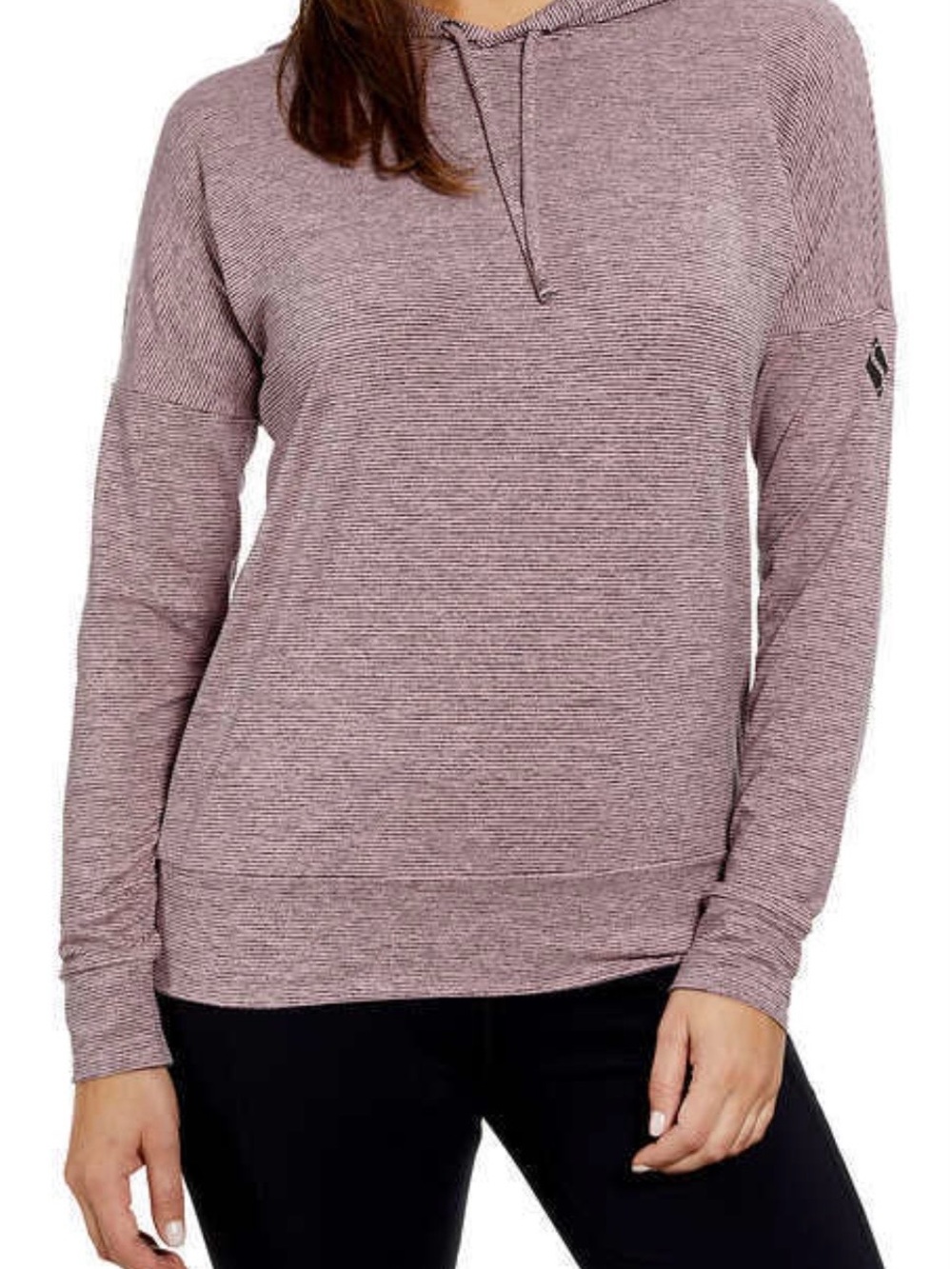 Skechers Striped Lightweight Hooded Pullover - Mauve